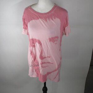 Graceland Women's Pink Elvis Presley Face T-Shirt Size XL